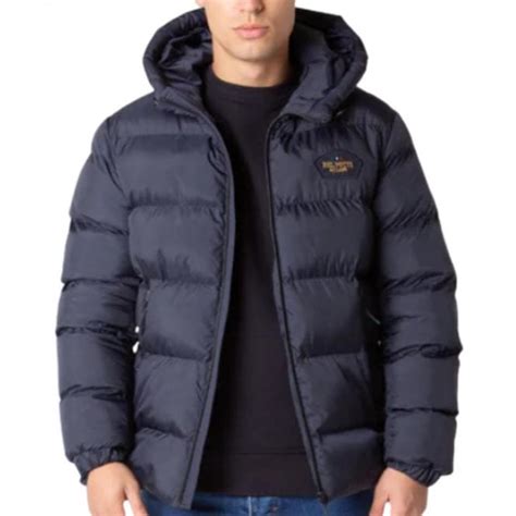 Nylon Burford Puffer Jacket in Navy/charcoal 